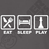  "Eat, Sleep, Play - Chess" men's t-shirt Charcoal