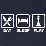  "Eat, Sleep, Play - Chess" women's t-shirt Navy Blue
