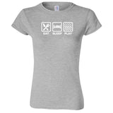  "Eat, Sleep, Play - Checkers" women's t-shirt Sport Grey