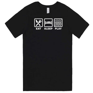 "Eat, Sleep, Play - Checkers" men's t-shirt Black