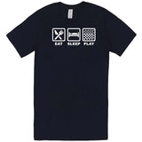  "Eat, Sleep, Play - Checkers" men's t-shirt Navy
