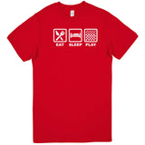  "Eat, Sleep, Play - Checkers" men's t-shirt Red