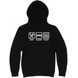  "Eat, Sleep, Play - Checkers" hoodie, 3XL, Black