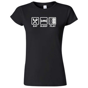  "Eat, Sleep, Play - Dominos" women's t-shirt Black