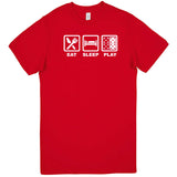  "Eat, Sleep, Play - Dominos" men's t-shirt Red