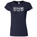  "Eat, Sleep, Play - Hippos" women's t-shirt Navy Blue