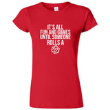  "It's All Fun and Games Until Someone Rolls a 1" women's t-shirt Red