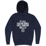  "It's All Fun and Games Until Someone Rolls a 1" hoodie, 3XL, Vintage Denim