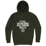  "It's All Fun and Games Until Someone Rolls a 1" hoodie, 3XL, Vintage Olive