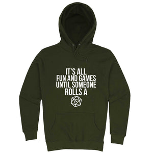  "It's All Fun and Games Until Someone Rolls a 1" hoodie, 3XL, Vintage Black