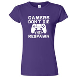  "Gamers Don't Die, They Respawn" women's t-shirt Purple
