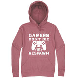  "Gamers Don't Die, They Respawn" hoodie, 3XL, Mauve