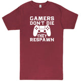  "Gamers Don't Die, They Respawn" men's t-shirt Vintage Brick