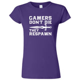  "Gamers Don't Die, They Respawn" women's t-shirt Purple
