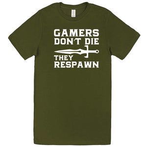  "Gamers Don't Die, They Respawn" men's t-shirt Army Green