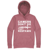  "Gamers Don't Die, They Respawn" hoodie, 3XL, Mauve