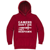  "Gamers Don't Die, They Respawn" hoodie, 3XL, Paprika