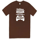  "Husband, Daddy, Hero, Gamer" men's t-shirt Chestnut