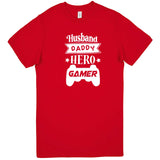  "Husband, Daddy, Hero, Gamer" men's t-shirt Red