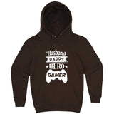  "Husband, Daddy, Hero, Gamer" hoodie, 3XL, Chestnut