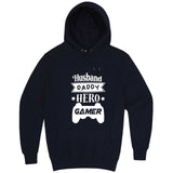  "Husband, Daddy, Hero, Gamer" hoodie, 3XL, Navy