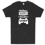  "Husband, Daddy, Hero, Gamer" men's t-shirt Vintage Black