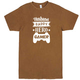  "Husband, Daddy, Hero, Gamer" men's t-shirt Vintage Camel