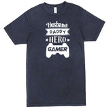  "Husband, Daddy, Hero, Gamer" men's t-shirt Vintage Denim