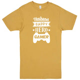  "Husband, Daddy, Hero, Gamer" men's t-shirt Vintage Mustard