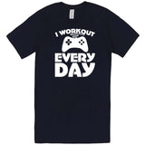  "I Workout Every Day, Video Gamer" men's t-shirt Navy
