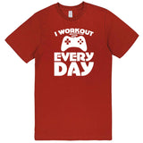  "I Workout Every Day, Video Gamer" men's t-shirt Paprika