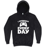  "I Workout Every Day, Video Gamer" hoodie, 3XL, Vintage Black