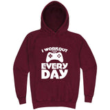  "I Workout Every Day, Video Gamer" hoodie, 3XL, Vintage Brick
