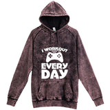  "I Workout Every Day, Video Gamer" hoodie, 3XL, Vintage Cloud Black
