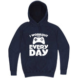  "I Workout Every Day, Video Gamer" hoodie, 3XL, Vintage Denim