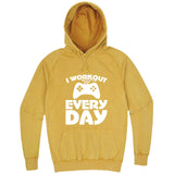  "I Workout Every Day, Video Gamer" hoodie, 3XL, Vintage Mustard