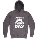  "I Workout Every Day, Video Gamer" hoodie, 3XL, Vintage Zinc