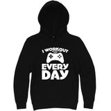  "I Workout Every Day, Video Gamer" hoodie, 3XL, Black