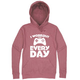 "I Workout Every Day, Video Gamer" hoodie, 3XL, Mauve