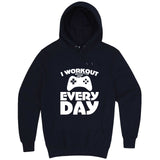  "I Workout Every Day, Video Gamer" hoodie, 3XL, Navy
