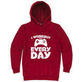  "I Workout Every Day, Video Gamer" hoodie, 3XL, Paprika