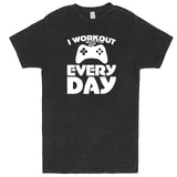  "I Workout Every Day, Video Gamer" men's t-shirt Vintage Black