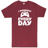  "I Workout Every Day, Video Gamer" men's t-shirt Vintage Brick