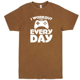  "I Workout Every Day, Video Gamer" men's t-shirt Vintage Camel