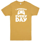  "I Workout Every Day, Video Gamer" men's t-shirt Vintage Mustard