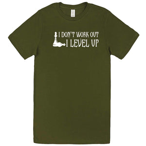  "I Don't Work Out, I Level Up - Chess" men's t-shirt Army Green