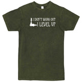  "I Don't Work Out, I Level Up - Chess" men's t-shirt Vintage Olive