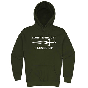  "I Don't Work Out, I Level Up - RPGs" hoodie, 3XL, Vintage Black