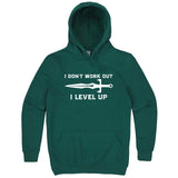  "I Don't Work Out, I Level Up - RPGs" hoodie, 3XL, Teal