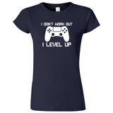  "I Don't Work Out, I Level Up - Video Games" women's t-shirt Navy Blue